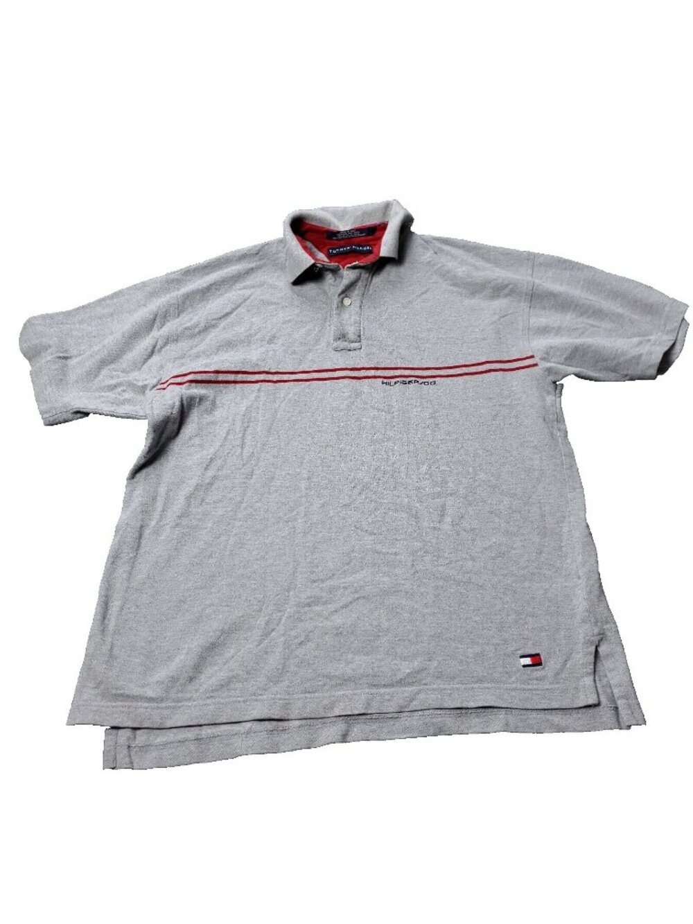 VINTAGE 00s Tommy Hilfiger Shirt Mens M Medium Short Sleeve Gray Polo y2K